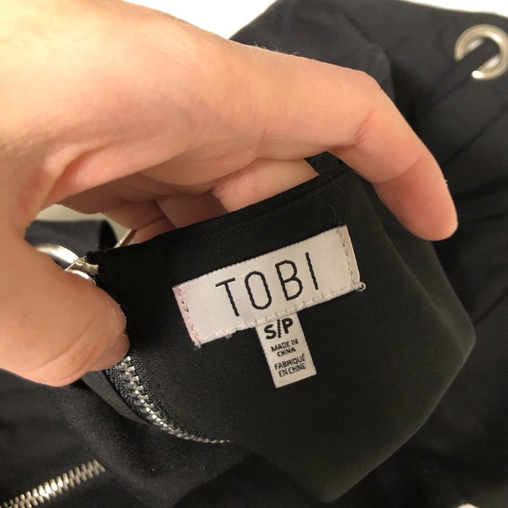 Tobi Black Mini Dress with Silver Zipper Goth/Emo Inspired - Picture 4 of 4